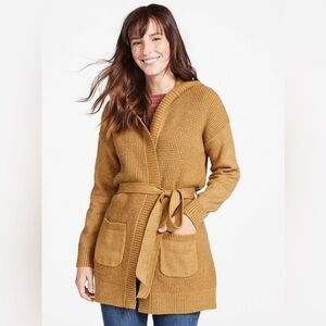 Women's All-Day Waffle Sweater, Hooded Wrap Cardigan